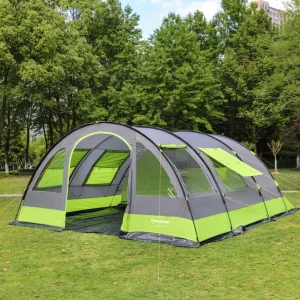 grossiste en ligne Meilleure vente 😀 Kingcamp Tente De Camping Familiale Forme Tunnel 6 Places Venezia – Kingcamp – Tout Vert ⌛ 8