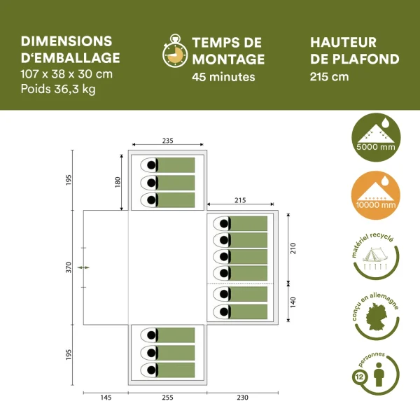 Remise 🌟 Camping Skandika Tente Familiale Nimbus 12 Personnes 🎁 7
