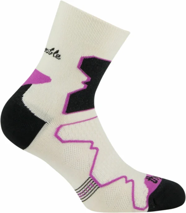 Promo 🌟 CHAUSSETTES Randonnée Femme THYO DOUBLE TREK MID L BEIGE-VIOLET ⭐ 1