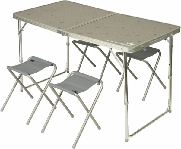 Sortie ✔️ TABLE PLIANTE Camping Mixte WANABEE TABLE VALISE + 4 TABOURETS ⌛ 1