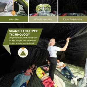 Vente flash ⌛ Camping Skandika Gotland 6 Sleeper Protect – Tente Tunnel 6 Pers. – Sol Cousu – Cabines Noires 👍 12