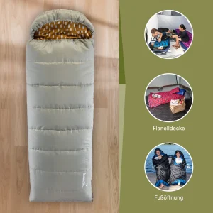 Grosses soldes 👏 Camping Skandika Skandika Sac De Couchage Couverture Dundee, Zip À Gauche, Sauge GRIS 👍 exclusivement disponibles 14