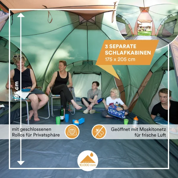 soldes pas cher Grosses soldes 🛒 Camping Skandika Tente Dôme Daytona Xxl Tente Familiale Pour 6 Personnes 😀 5