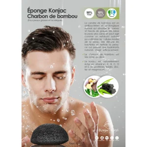 Tout neuf 🎉 Konjac Kirei Paris Eponge Visage – Charbon De Bois – Konjac Kirei Paris 😍 magasin paris 10