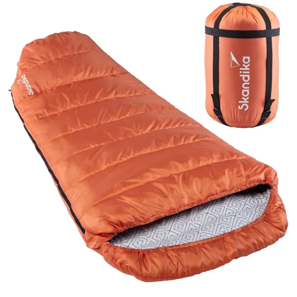 achat pas cher Le moins cher ⭐ Camping Skandika Sac De Couchage Momie Skandika Vegas, Zip À Droite, Cayenne ORANGE 🎉 5