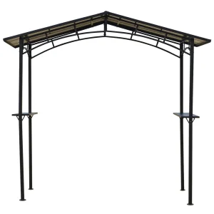 Top 10 ✔️ Outsunny Pavillon Jardin – Abri Barbecue – Steakhouse 2 Étagères – Toit De Barbecue – Dim. 2,46l X 1,49l X 2,30h M – Alu. Métal Noir Toit Polycarbonate 🎁 14