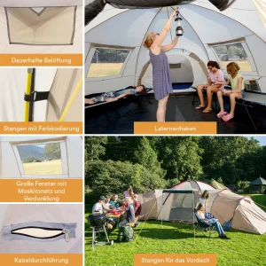 Tout neuf ✔️ Camping Skandika Turin 12 – Tente Camping Familiale 12 Personnes – 840x7200cm 👍 18