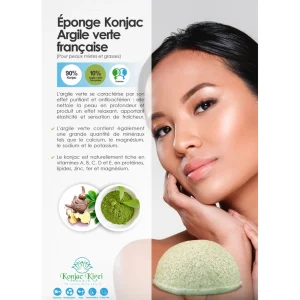 soldes en ligne Acheter ⭐ Konjac Kirei Paris Eponge Visage – Argile Vert – Konjac Kirei Paris 🥰 10