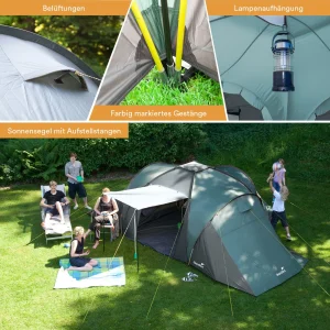 De gros 👍 Camping Skandika Skandika Tente Dôme Silverstone 6 Xxl ❤️ 18