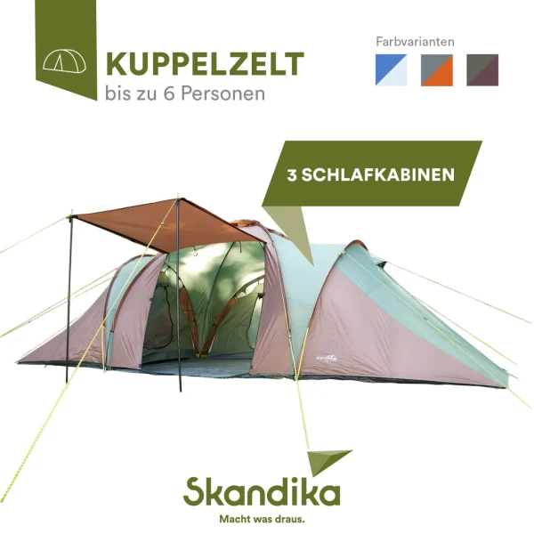 soldes pas cher Grosses soldes 🛒 Camping Skandika Tente Dôme Daytona Xxl Tente Familiale Pour 6 Personnes 😀 3