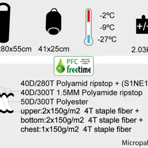 Vente flash 😀 Camping Freetime Micropak Akc-zip Gauche-sac De Couchage Grand Froid .-27°.1 À 4 Saisons-freetime GRIS ⭐ Service Clients Dédié 14