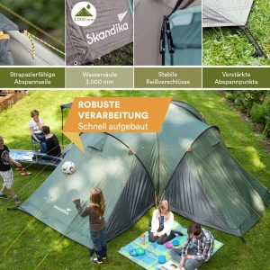 De gros 👍 Camping Skandika Skandika Tente Dôme Silverstone 6 Xxl ❤️ 16