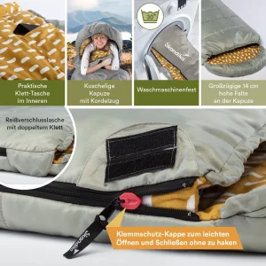 Grosses soldes 👏 Camping Skandika Skandika Sac De Couchage Couverture Dundee, Zip À Gauche, Sauge GRIS 👍 exclusivement disponibles 18