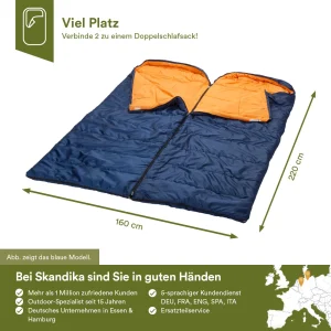 Coupon 🌟 Camping Skandika Skandika Sac De Couchage Rectangulaire Iceland, Zip À Gauche, Cayenne ORANGE 🌟 10