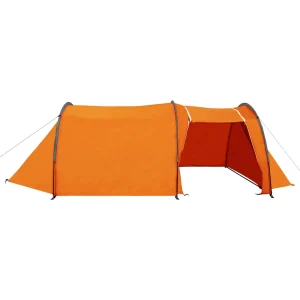 Achat Meilleure affaire 🔥 Outdoor Vidaxl Vidaxl Tente De Camping 4 Personnes Gris Et Orange 💯 12