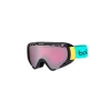 Masque De Ski Neuf Bollé Explorer Shiny Black And Green Brush S2 5